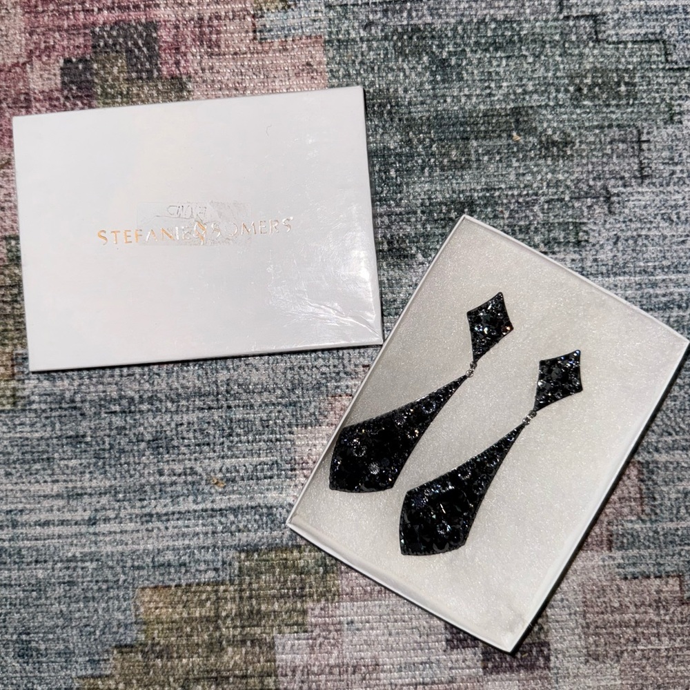 Stefanie Somers Black Pageant Earrings
